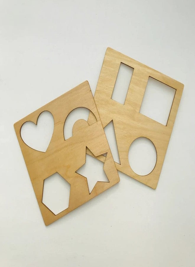 Haoser Wooden Montessori Stencils Set for Kids 3 Years or 2 or 4Years Old,Montessori Pre-Writing Material (Size 5X5 in) - Image 1